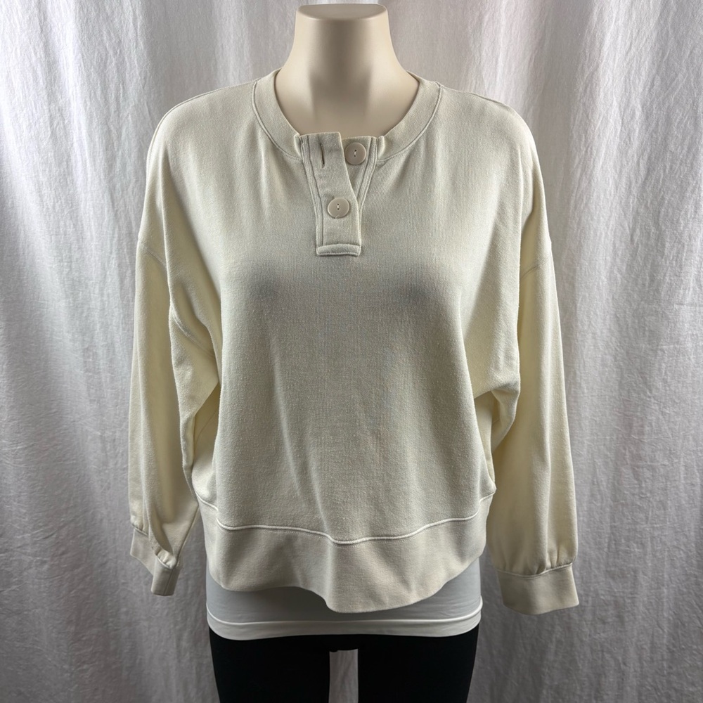 Rails Erin Henley Sweatshirt Ivory Small - Picture 5 of 11